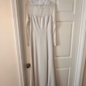 Lulu's Ivory Lace Long Sleeve Dress